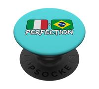 Bandiera del patrimonio italiano plus brasiliano PopSockets PopGrip Adesivo