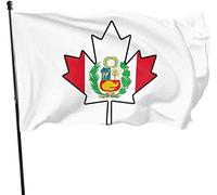 Bandiera del Perù Canada Foglia d'acero-1 sottomarino SSBN Deterrente Bandiera di pattuglia Stampa singola Decorativo Giardino Esterno Bandiera 3x5 Ft