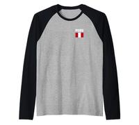 Bandiera del Perù Pocket Design Orgoglio Nazionale Peruviano Maglia con Maniche Raglan