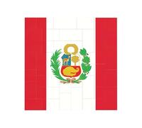 Bandiera del Perù Stampa Blocco di Mattoni Puzzle Quadrato Creativo Building Blocks Puzzle Home Desk Decor