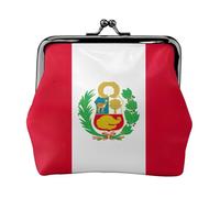 Bandiera del Perù Stampa Vintage Leather Change Purse Elegante Piccolo Portamonete per le Donne Portafoglio Mini