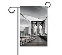 Bandiera del ponte di Brooklyn, 30,5 x 45,7 cm, bandiere per esterni, divertente bandiera per feste, bandiere da giardino stampate su entrambi i lati, bandiera di benvenuto fuori da cortile per casa