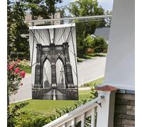 Bandiera del ponte di Brooklyn, 6 x 90 cm, per esterni e interni, primavera, estate, autunno, inverno, bandiere da giardino con occhiello verticale su entrambi i lati, per decorazioni da cortile