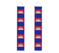 Bandiera del portico della stampa della bandiera della Cambogia per il Ringraziamento,Banner interni per porta d'ingresso,Per tutte le celebrazioni