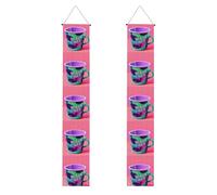 Bandiera del portico della stampa della tazza degli anni '90 per il Ringraziamento,Banner per interni per porta d'ingresso,Per tutte le celebrazioni