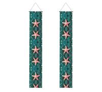 Bandiera del portico della stampa di stelle marine della conchiglia dell'acqua di mare per il Ringraziamento,Banner per interni per porta d'ingresso,Per tutte le celebrazioni