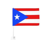 Bandiera del Porto Rico per auto, clip per finestra esterna 30 x 45 cm, decorazione per auto su entrambi i lati