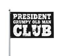 Bandiera del President Grumpy Old Man Club 3x5 - Divertente striscione da esterno, ottimo regalo per i pensionati