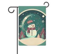 Bandiera del pupazzo di neve carino del fumetto 30x45,7 cm poliestere double face bandiere da giardino bandiere di benvenuto banner decorazione esterna per cortile portico prato