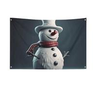 Bandiera del pupazzo di neve del fumetto 119,4 x 177,8 cm No Fade Bandiera di benvenuto Bandiera da giardino Yard Bandiere decorative Garden Yard Sign Indoor Outdoor Banner Party Home Decor