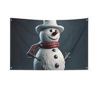 Bandiera del pupazzo di neve del fumetto 152,4 x 243,8 cm No Fade Bandiera di benvenuto Bandiera da giardino Yard Bandiere decorative Garden Yard Sign Indoor Outdoor Banner Party Home Decor