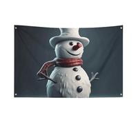 Bandiera del pupazzo di neve del fumetto 61 x 88,9 cm No Fade bandiera di benvenuto bandiera giardino cortile casa bandiere decorative giardino cortile segno interno esterno banner festa decorazione