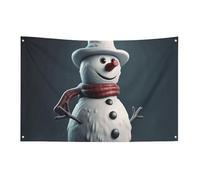 Bandiera del pupazzo di neve del fumetto 89x150 cm No Fade Bandiera di benvenuto Giardino Cortile Casa Bandiere Decorative Garden Yard Sign Indoor Outdoor Banner Party Home Decor