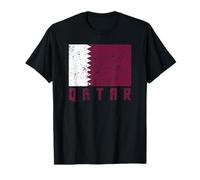 Bandiera del Qatar Distressed Patriottica Uomini Donne Bambini Qatar Maglietta
