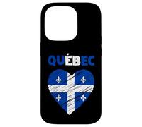 Bandiera del Quebec Scribble Heart orgogliosa del patrimonio del Quebec Custodia per iPhone 14 Pro
