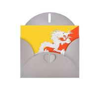 Bandiera del Regno del Bhutan Cartolina Orizzontale Vacanze Con Busta A Forma Di Cuore Grigio E Scrivere Vari Auguri Di Vacanza