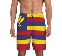 Bandiera del Regno delle Hawaii - Confezione da 1 pantaloncini da notte da uomo con tasche laterali, vestibilità traspirante, disponibile in grande.