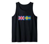 Bandiera del Regno Unito Bandiera della Svezia - Maglietta Svedese British Union Jack Canotta