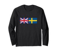 Bandiera del Regno Unito Bandiera della Svezia - Maglietta Svedese British Union Jack Maglia a Manica
