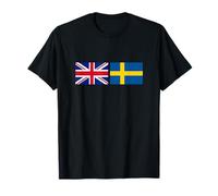 Bandiera del Regno Unito Bandiera della Svezia - Maglietta Svedese British Union Jack Maglietta