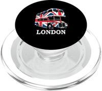 Bandiera del Regno Unito con autobus rosso a due piani di Londra PopSockets PopGrip per MagSafe