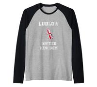 Bandiera del Regno Unito invecchiata Ludlow Pride Maglia con Maniche Raglan