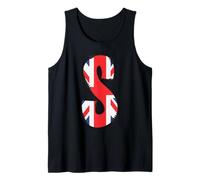 Bandiera del Regno Unito Lettera S Patch Style Graphic Initial Design Canotta
