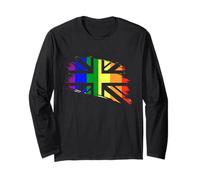 Bandiera del Regno Unito LGBTQ Gay Pride Lesbiche Uomini Donne Britsh Bandiera Gay Maglia a Manica