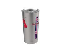 Bandiera del Regno Unito, mappa del Regno Unito e grafica di viaggio British Pride Bicchiere termico in acciaio inox doppia parete