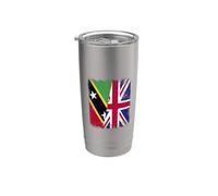 Bandiera del Regno Unito Saint Kitts e Nevis Patrimonio Britannico Kittitian Bicchiere termico in acciaio inox doppia parete