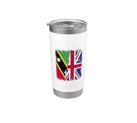 Bandiera del Regno Unito Saint Kitts e Nevis Patrimonio Britannico Kittitian Bicchiere termico in acciaio inox doppia parete
