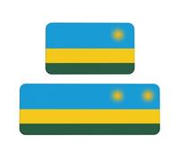 Bandiera del Ruanda Cushioning Mat Set (2 pezzi) - un buon aiuto per stare in piedi in cucina e antiscivolo in bagno