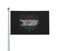 Bandiera del Sahara Occidentale a forma di cuore 3x5 piedi, bifacciale.