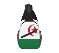 Bandiera del Sahara Occidentale Borsa a tracolla casual durevole di grande capacità leggera e traspirante adatta per vari luoghi all'aperto