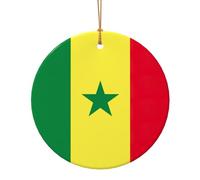 Bandiera del Senegal Stampa Pendente Rotondo In Ceramica Per Gli Ornamenti Da Viaggio Per La Decorazione Domest