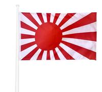 Bandiera del sole Levante Kyokujitsuki 150 x 90 cm con occhielli metallici per un facile montaggio Stampa durevole resistente ai raggi UV e vento leggero Decorativa ispirata all'esercito imperiale