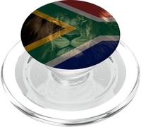 Bandiera del Sud Africa e immagine del leone africano PopSockets PopGrip per MagSafe