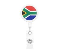 Bandiera del Sud Africa Il porta badge retrattile in plastica è realizzato in materiale ABS e la corda è in nylon