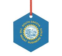 Bandiera del Sud Dakota Ornamenti di Natale versatili, trasparente per albero, decorazione autunnale di Halloween, decorare l'albero di Natale