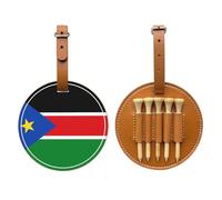 Bandiera del Sud Sudan nero stampato golf tee storage bag - design portatile, facile da organizzare tee, Marrone, Taglia unica