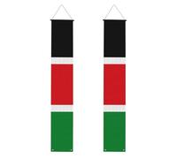 Bandiera del Sud Sudan per portico, 2 pezzi, in poliestere, da appendere alla porta anteriore, al patio, alla cerimonia o alle feste, riutilizzabile, lavabile, con aste e corde