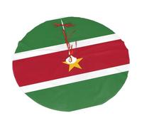 Bandiera del Suriname stampato in peluche gonna per albero di Natale copertura del pavimento 91,4 cm, in pile di poliestere base albero di Natale decorazione