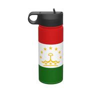 Bandiera del Tagikistan Bottiglia d'acqua isolata per il tempo libero, bottiglia d'acqua in acciaio inox (510 ml), adatta per campeggio, fitness, escursioni all'aperto,