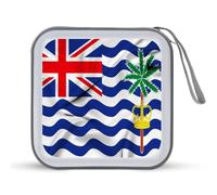 Bandiera del Territorio Britannico dell'Oceano Indiano Divertente CD Case Organizer 40 Capacità DVD Collection Storage Bag Portafoglio Libro per Auto Casa Viaggio