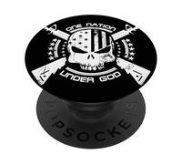 Bandiera del teschio di una nazione sotto dio combattimento militare patriottico PopSockets PopGrip Adesivo
