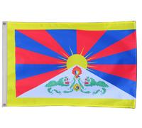 Bandiera del Tibet con occhielli - fatta a mano nel Regno Unito