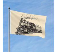 Bandiera del treno a vapore 3x5 Ft Doppio Lato Vintage Giardino Bandiera Banner per Casa Cortile Esterno Interno Vacanza Festa Decorativa