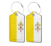 Bandiera del Vaticano 2 PCS Business Travel PU etichetta in pelle adatta per borse/zaini/bagagli