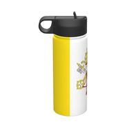 Bandiera del Vaticano Bottiglia d'acqua isolata da viaggio per il tempo libero, bottiglia d'acqua in acciaio inox (510 ml), adatta per campeggio, fitness, escursioni all'aperto,