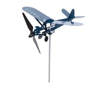 Bandiera del vento 3D in metallo blu a forma di aereo per giardino e patio